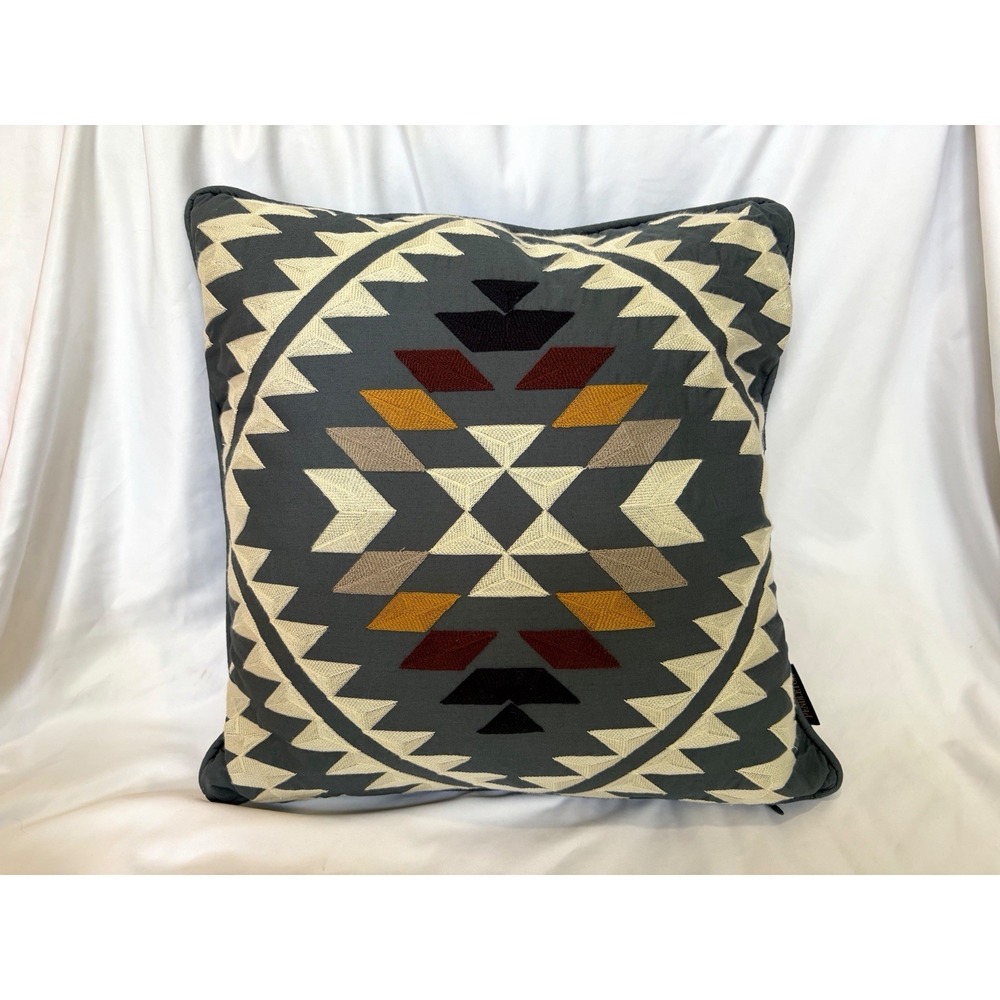 Pendleton Throw Pillow 16" x 16" Square Aztec Native American Design Blue